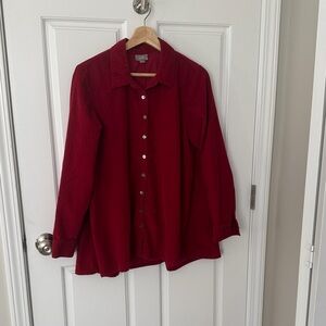 J. Jill Rich Red Corduroy Top